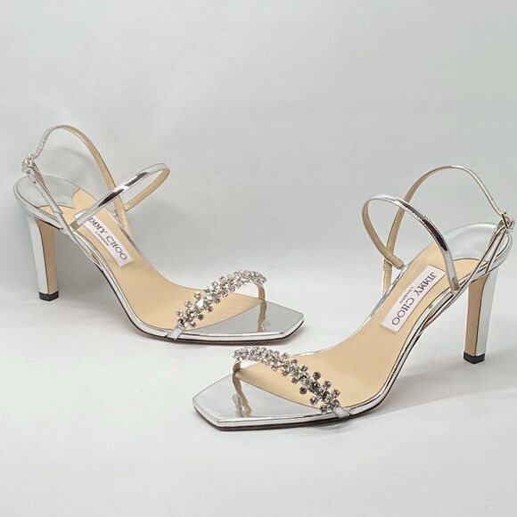Jimmy Choo Meira Embellished Patent Leather Sandals size 40 - Picture 11 of 15